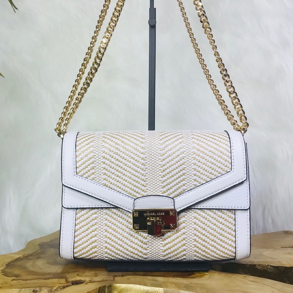 Michael Kors Kinsley Weaved Shoulder Flap Bag - Picture 1 of 8